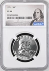 1951 Proof Franklin 50¢ NGC PF 66 (Benjamin Franklin Label)