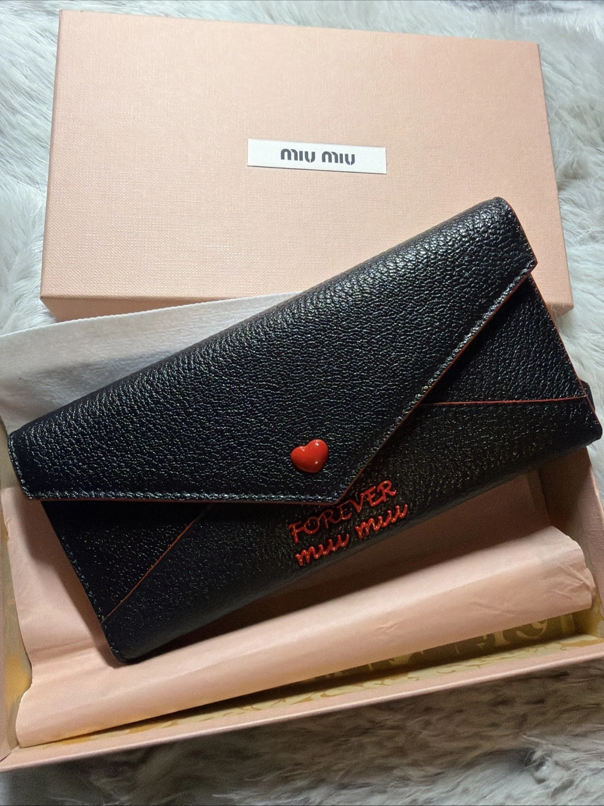 Miu Miu — NWT Authentic Miu Miu Black Crossgrain Leather Slim Envelop Wallet