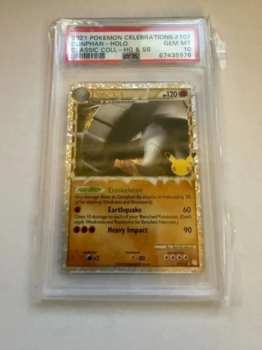 PSA 10 2021 Pokemon Donphan-Holo Celebrations Classic Coll-HG &SS #107