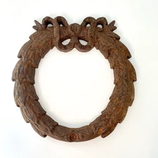 Vintage Cast Iron Laurel Wreath Rustic Wall Decor Christmas Farmhouse Classic