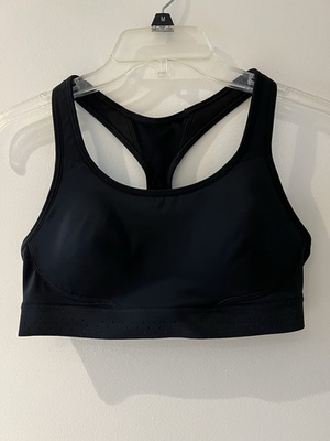 #ad Champion High Impact Sports Bra Black Racerback Hook Back Size S $24.00