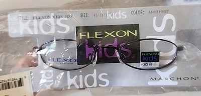 FLEXON By Marchon Bendable Eyeglasses Kids 45-18-130 Purple AMETHYST 103 Oval