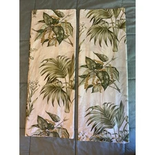 Pottery Barn "Palm Fronds Ferns & Leaves" Set of 2 Euro Square Pillow Shams
