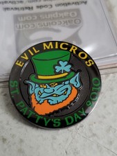 New Unactivated Evil Micros St Patty's Day 2010 Geocaching Geocoin Trackable