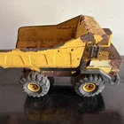 Tonka Vintage Yellow & Black Pressed Steel Toy Dump Truck Construction Vehicle