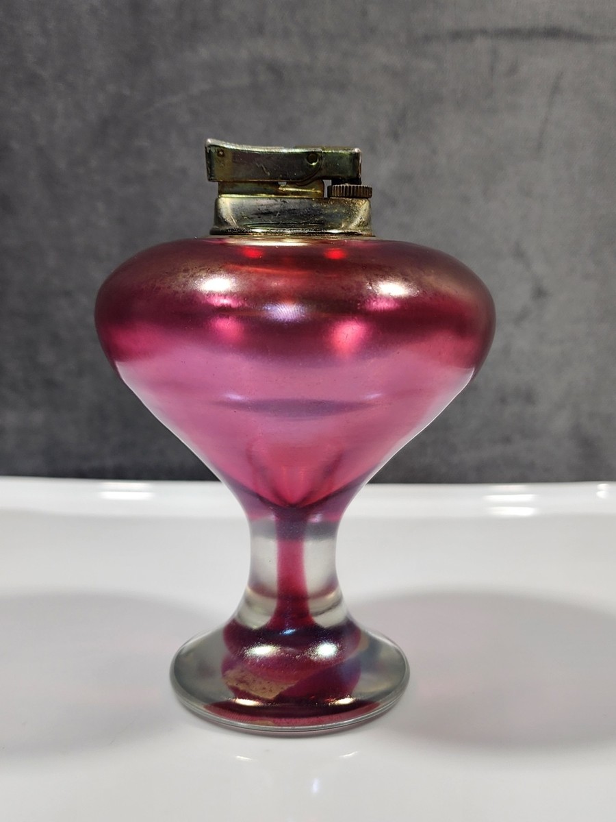 Vintage Alfredo Barbini Murano Glass Ruby/Pink Table Lighter/MCM