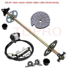 Drift Trike Go Kart Rear Live Axle Kit, Sprocket  Hub, Brake Assembly,Chain,Hub
