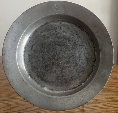 Antique 18th C Pewter Plate w/ Worn Touchmark 9.2  Early English Export Colonial