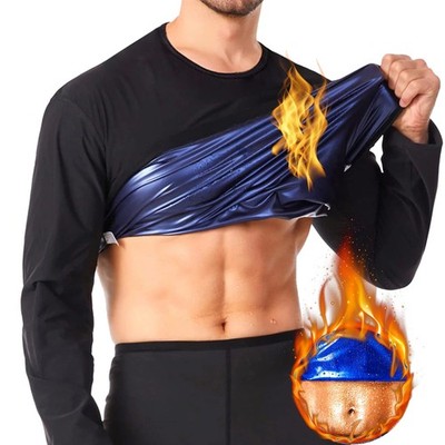 Men's Sauna Suits Shirt Waist Trainer Sports Sweat Enhancer Long Sleeve Tank US