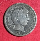 1914D US Barber SILVER Dime "Denver" Mint! "LIBERTY" Shows! FINE! Old US Coin!