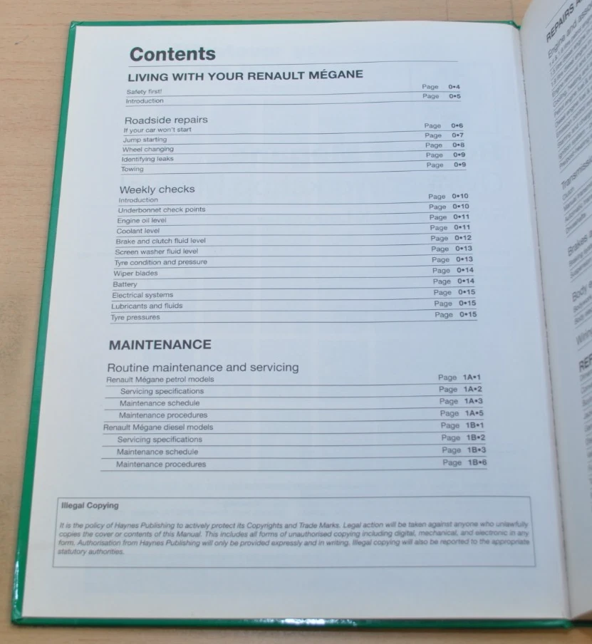 Renault Megane 2002 - 2008 Benzin Diesel Manual Haynes Reparaturanleitung H4284 - Bild 4 von 4