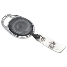 Advantus Retractable Carabiner-style Badge Reel - 12 / Pack - Smoke (75551)