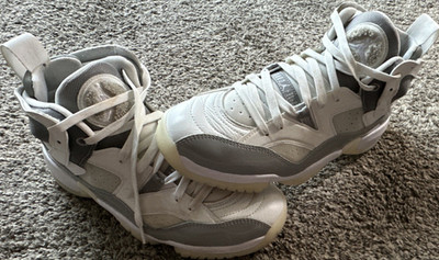 Jordan Jumpman Two Trey Medium Grey High Top Sneakers DR9631-002 Patent Leather