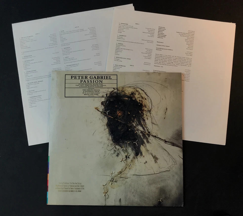 Peter Gabriel: Passion 1989 12" VTG 1st US Press Vinyl LP w/Promo Stamp VG+/VG+! Foto 2 de 4