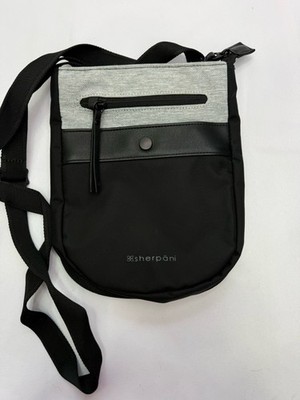 Sherpani Prima AT Bag - Anti Theft Travel Crossbody Purse Bag Gray Black