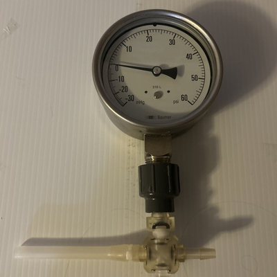 #ad #ad Baumer Pressure Gauge Vacuum Pressure 30 inHg to 60 psi $24.99