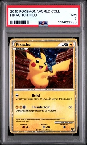 2010 POKEMON WORLD COLLECTION PIKACHU-HOLO PSA 7