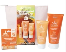 Sweet Pineapple & Honey Melon Daily Essentials Kit SPF 30 Plus Storage Bag New