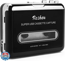 Reshow Cassette Tape Player, Portable Tape Player Audio Cassette 