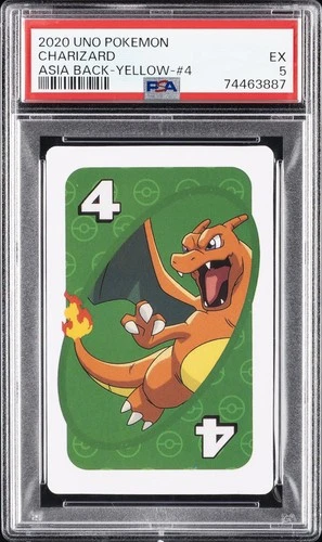 New Listing2020 UNO POKEMON ASIA BACK-YELLOW-#4 CHARIZARD PSA 5