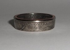 "Sealed" NEW YORK US STATE QUARTER handcrafted coin ring or pendant size 4-14