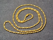 27" Gold Brass Dog Tag Chain 2.4mm Ball & Oval Bead Metal Stylish Military Chain