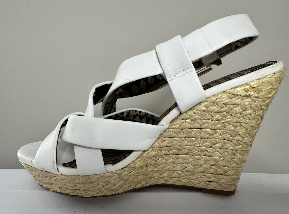 Jessica simpson white wedge sandals sale