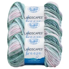 (3 Pack) Lion Brand Yarn 543-607AA Landscapes Breeze Yarn, Seashell