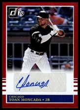 2019 Donruss Retro 1985 Signatures Red Yoan Moncada Auto 23/25 Chicago White Sox