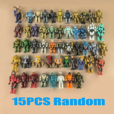 Random 15Pcs Figures Halo Mega Construx Bloks Unsc Elite Spartan Marine Grunt