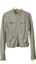 Rick Owens Grey Leather Biker Jacket Uk 8