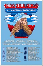 CHRIS STAPLETON All American Road Show 2024 Ltd Ed RARE Tour Poster Country Folk