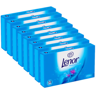 8 Packungen Lenor Trocknertücher Aprilfrisch Textilerfrischer 8 x 34 Tücher