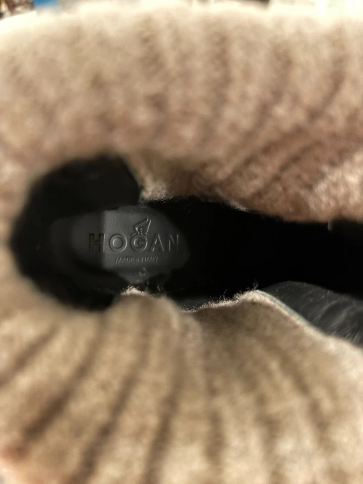 Autêntico HOGAN botas de couro camurça/pano dobrável no eixo - Imagem 4 de 4