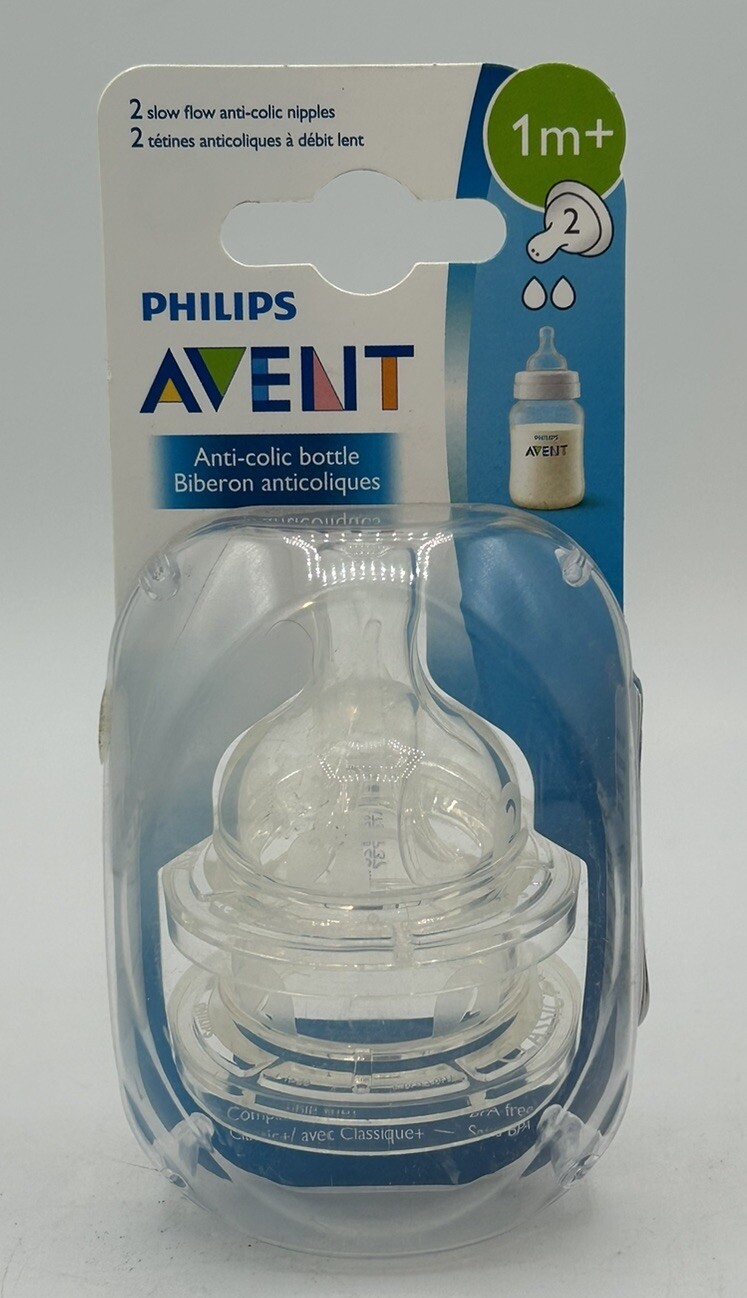 Philips Avent Anti Colic Baby Bottle Nipples 1M+ Slow Flow B