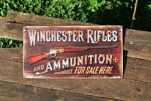 Winchester Rifles and Ammunition For Sale Tin Metal Sign | eBay