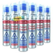 6x Dentiplus Fresh Breath Spray Cool Mint Flavour Sugar Free Mouth Spray 25ml