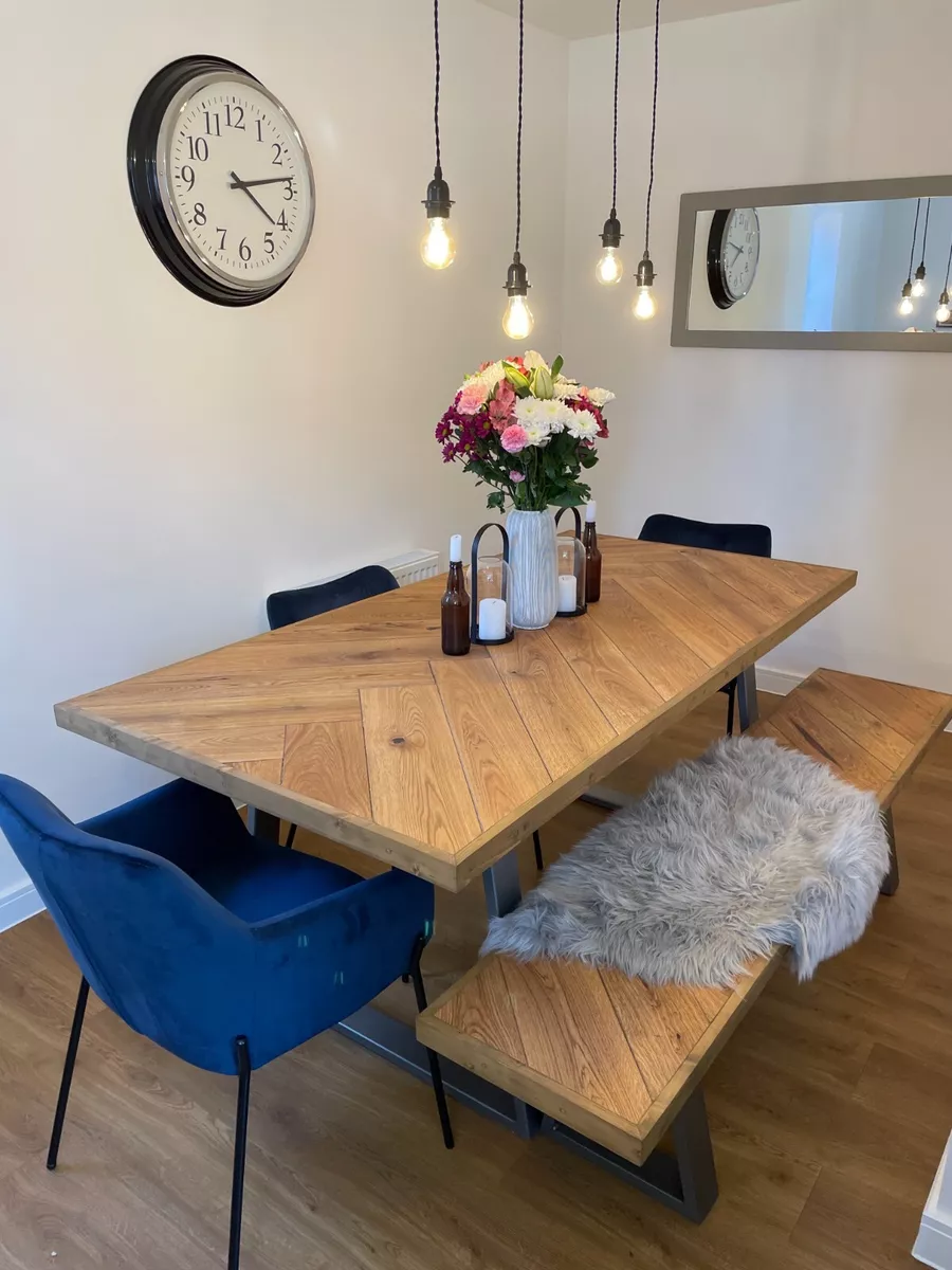 Oak cheap parquet table