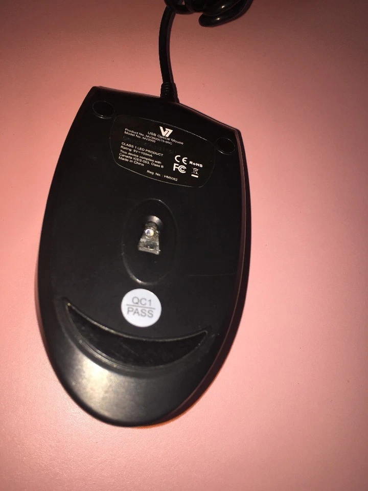 V7 MV3000 Voll Größe USB Optisch LED Maus Optisch (Schwarz/Silber) - Bild 2 von 3