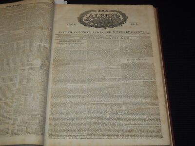 1828-1829 THE ALBION WEEKLY GAZETTE BOUND VOLUME NO. 7 - NEW YORK - R 10J