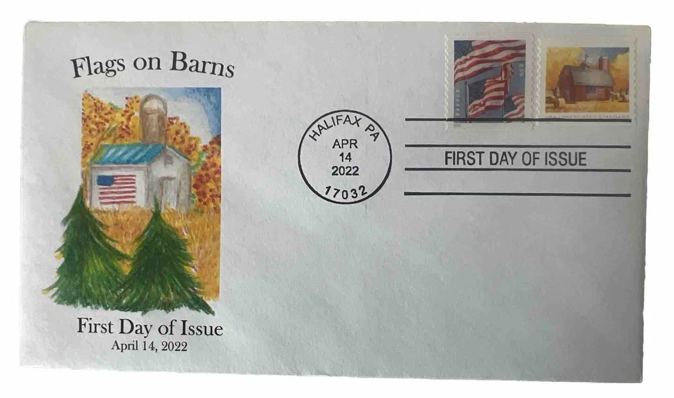 2022 10c Presort Flags on Barns 'Full Set' First Day of Issue w/Forever Flag - Image 2 of 4