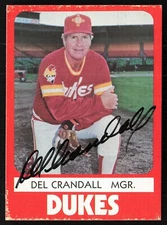 1980 TCMA *ALBUQUERQUE DUKES* -#23 DEL CRANDALL -Mgr *Autographed* d.2021