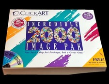 Clickart Incredible 2000 Image Pack Computer Software. Vintage Computer Program