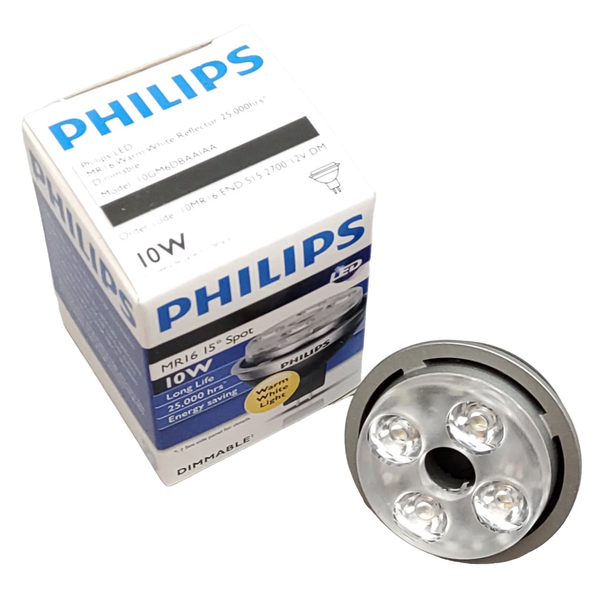 Philips 10 Watt MR16 Spot GU5.3 Base 12 Volt 3000K Dimmable LED Bulb BRAND NEW