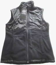 Nwt Women's Full Zip Snozu Vest Fleece And Softshell Pockets Black Small