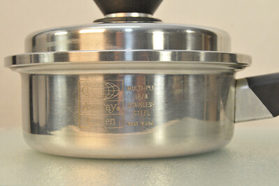 Vintage Amway Queen 18/8 Stainless Multi Ply Sauce Pan Pot with