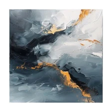 Hand Painted Abstract Oil Painting On Canvas Abstract Gray Wall Art Home 24in