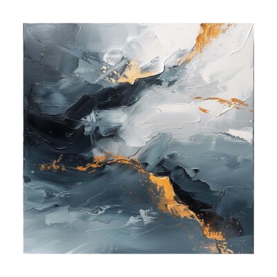 Hand Painted Abstract Oil Painting On Canvas Abstract Gray Wall Art ...