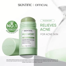 SKINTIFIC Mugwort Acne Clay Mask Stick Roll-On Soothes Redness Dull Oily Skin