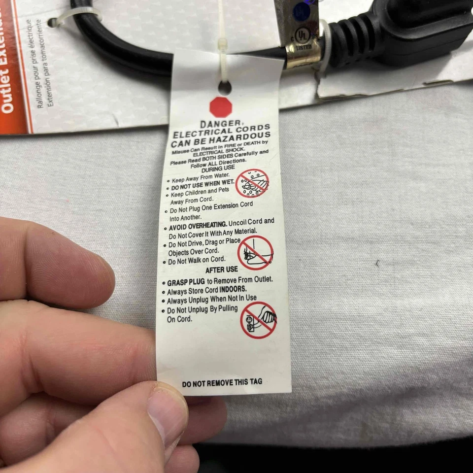 Ativa Extension Cord 1 Ft Black 3 Prong Indoor Power Cable 16 Gauge - Image 4 of 4